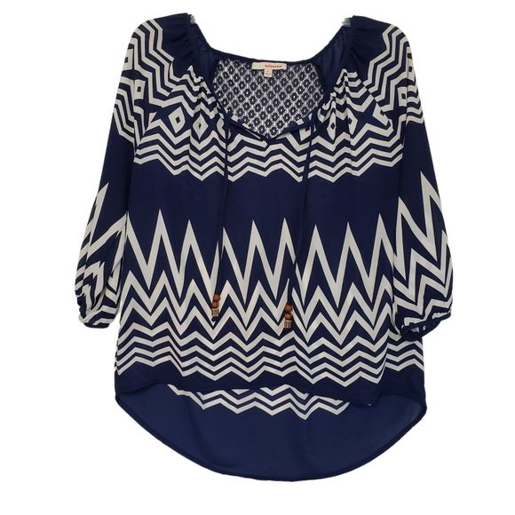 Hollywould Tops - Hollywould Women's Medium Boho Style Blouse with 3/4 Sleeves